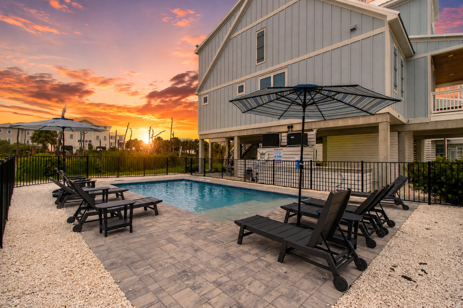 Latitude 30 pool at sunset, Cape San Blas Gulf Coast