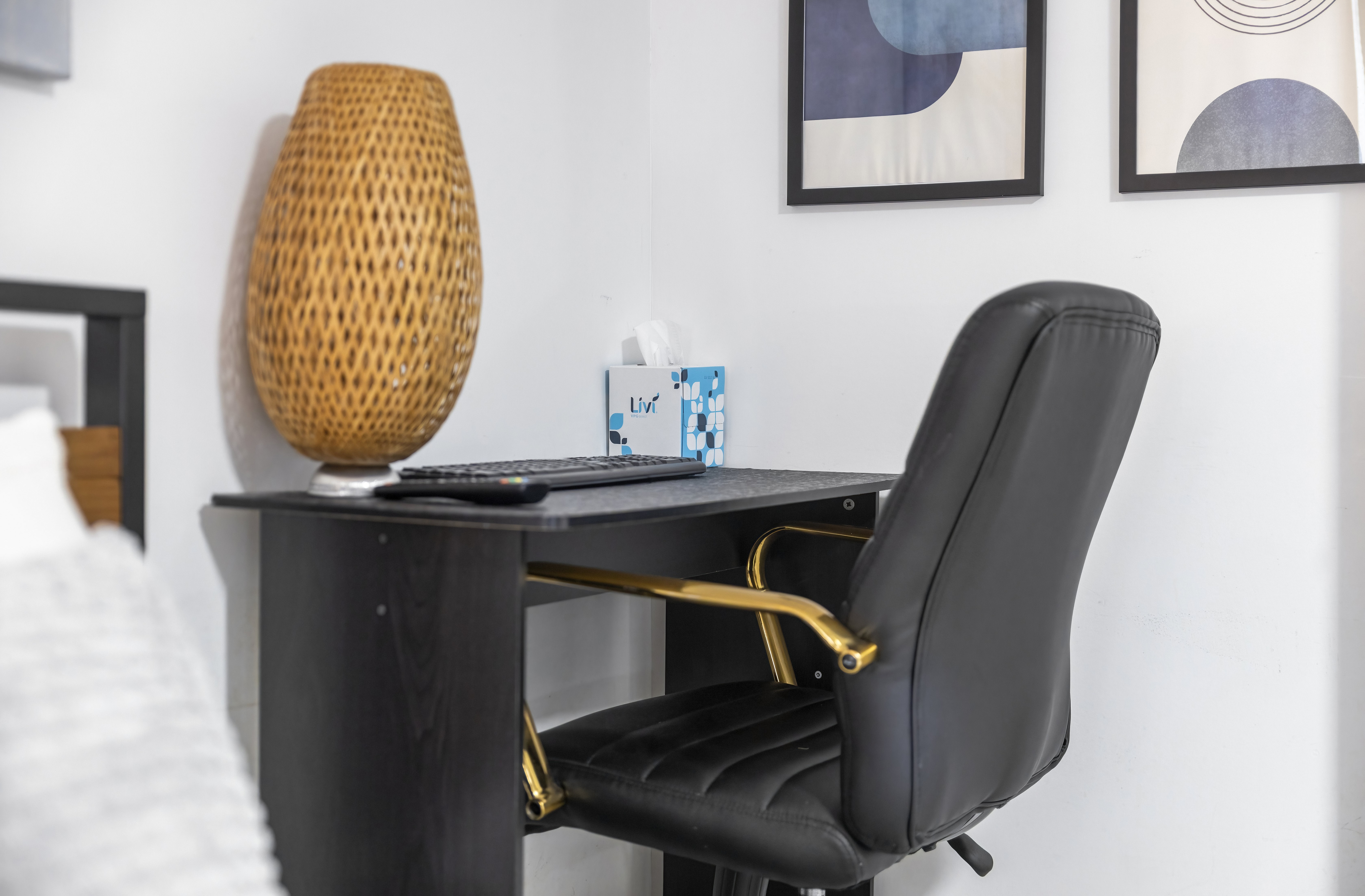 Dedicated workspace with desk and chair