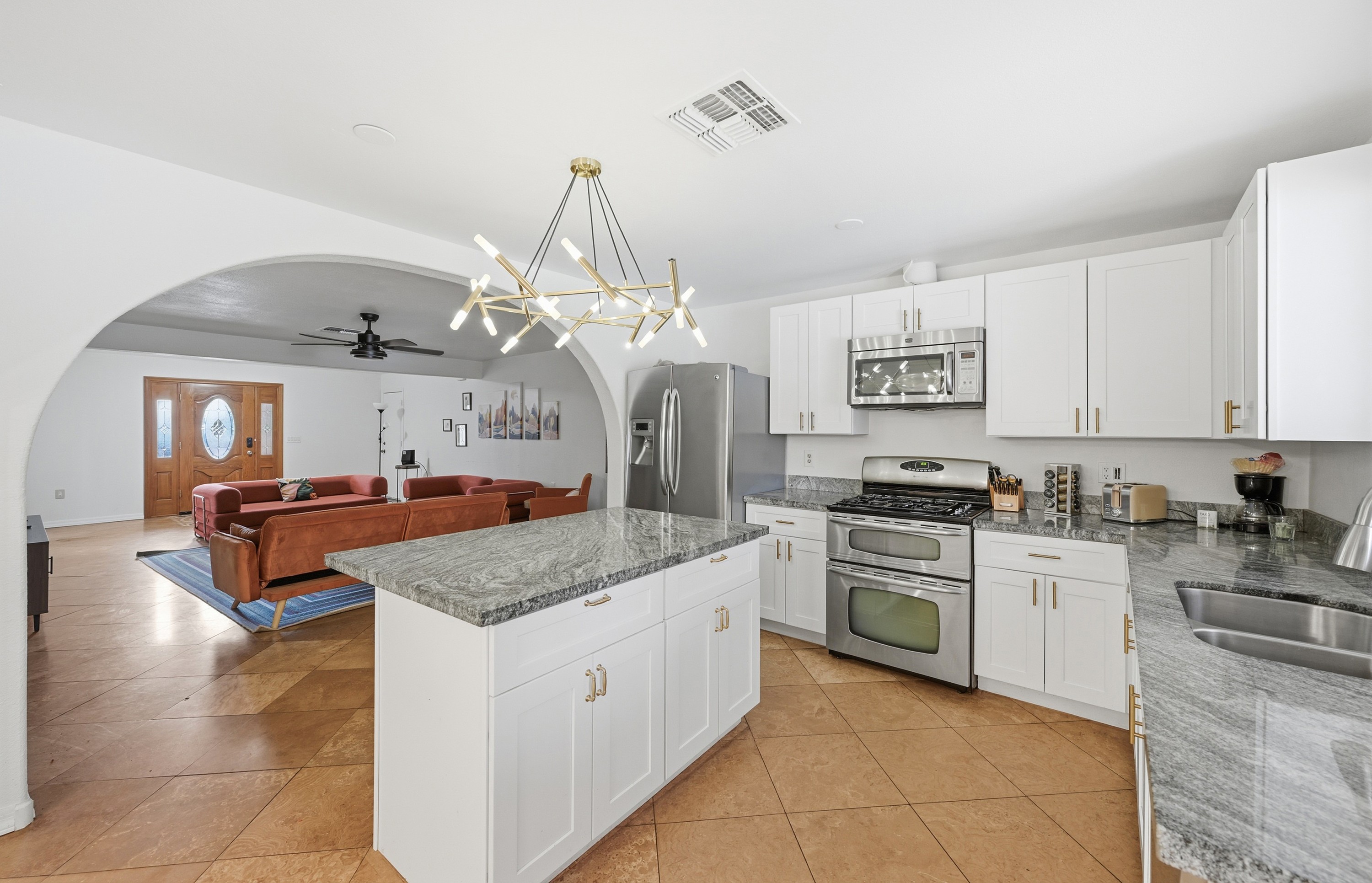 Modern kitchen with large island