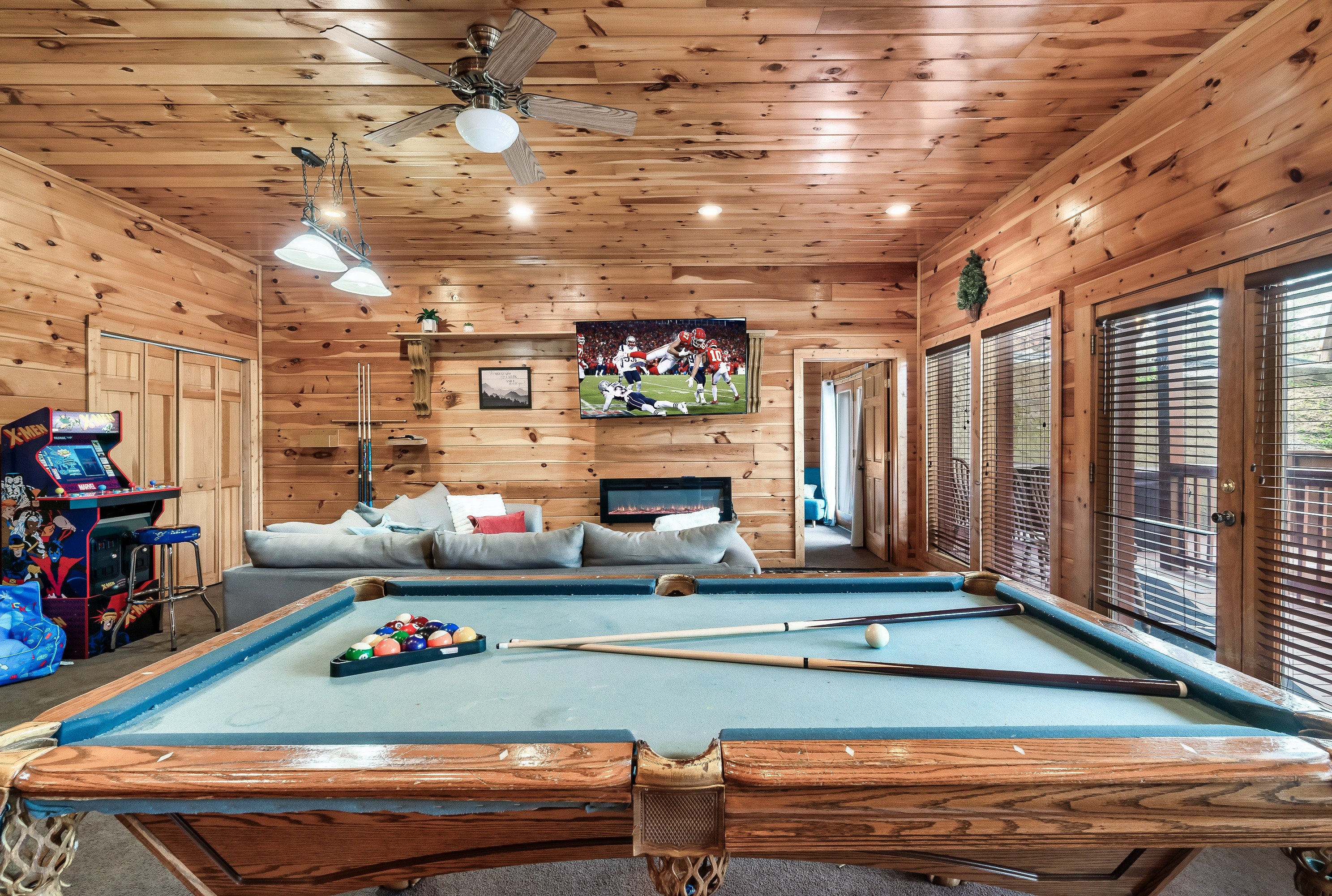 Game room with pool table
